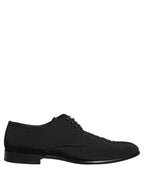 Dolce & Gabbana Black Suede Lace Up Derby Dress Formal Shoes