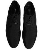 Dolce & Gabbana Black Suede Lace Up Derby Dress Formal Shoes