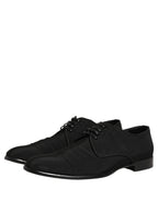 Dolce & Gabbana Black Suede Lace Up Derby Dress Formal Shoes