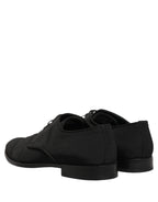 Dolce & Gabbana Black Suede Lace Up Derby Dress Formal Shoes