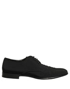 Dolce & Gabbana Black Suede Lace Up Derby Dress Formal Shoes