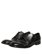 Dolce & Gabbana Black Leather Lace Up Derby Dress Formal Shoes