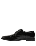 Dolce & Gabbana Black Leather Lace Up Derby Dress Formal Shoes
