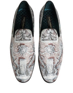 Dolce & Gabbana Multicolor Velvet Baroque Dress Loafers Shoes