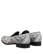 Dolce & Gabbana Multicolor Velvet Baroque Dress Loafers Shoes