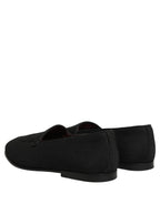 Dolce & Gabbana Black Woven Men Slip On Dress Loafers Shoes
