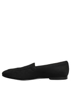 Dolce & Gabbana Black Woven Men Slip On Dress Loafers Shoes
