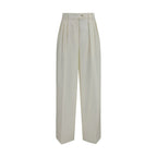 Calvin Klein White Wool Oves Aries Casual Pants
