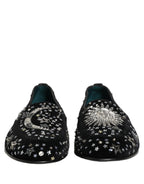 Dolce & Gabbana Black Crystal Embellished Dress Loafers Shoes