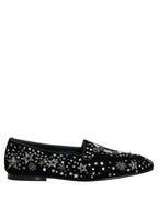Dolce & Gabbana Black Crystal Embellished Dress Loafers Shoes
