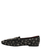 Dolce & Gabbana Black Crystal Embellished Dress Loafers Shoes