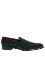 Dolce & Gabbana Green Suede Formal Slip On Men Loafers Shoes