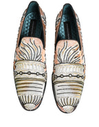Dolce & Gabbana Multicolor Brocade Sequin Dress Loafers Shoes