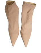 Dolce & Gabbana Beige Stretch Socks Heels Ankle Boots Shoes