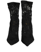 Dolce & Gabbana Black Socks Taormina Lace Pumps Boots Shoes