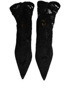 Dolce & Gabbana Black Socks Taormina Lace Pumps Boots Shoes