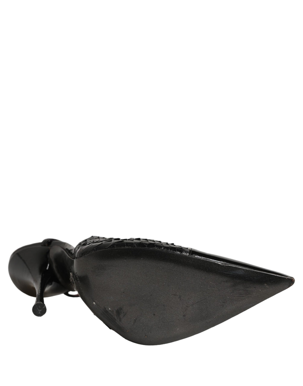 Dolce & Gabbana Black Exotic Patent Leather Slingback Pumps Shoes