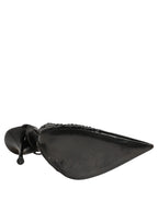 Dolce & Gabbana Black Exotic Patent Leather Slingback Pumps Shoes