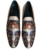 Dolce & Gabbana Multicolor Fruit Print Velvet Loafers Shoes