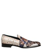Dolce & Gabbana Multicolor Fruit Print Velvet Loafers Shoes