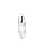 Carel Paris Silver Calf Leather Bos Taurus Platform Loafers