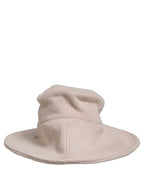 Dolce & Gabbana Women Beige Wool Knit Wide Brim Bucket Capello Hat