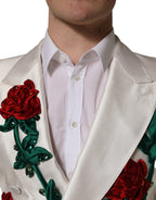 Dolce & Gabbana White Floral SICILIA Double Breasted Jacket