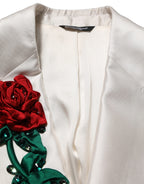 Dolce & Gabbana White Floral SICILIA Double Breasted Jacket