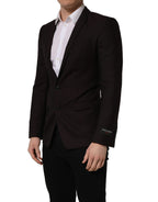 Dolce & Gabbana Brown Wool GOLD Single Breasted Men Jacket