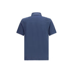 Brunello Cucinelli Blue Cotton Polo Shirt