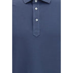 Brunello Cucinelli Blue Cotton Polo Shirt