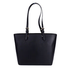 Michael Kors Womens Jet Set Travel Medium Double Pocket Tote Black/SIlver 35F3GTVT8B-001