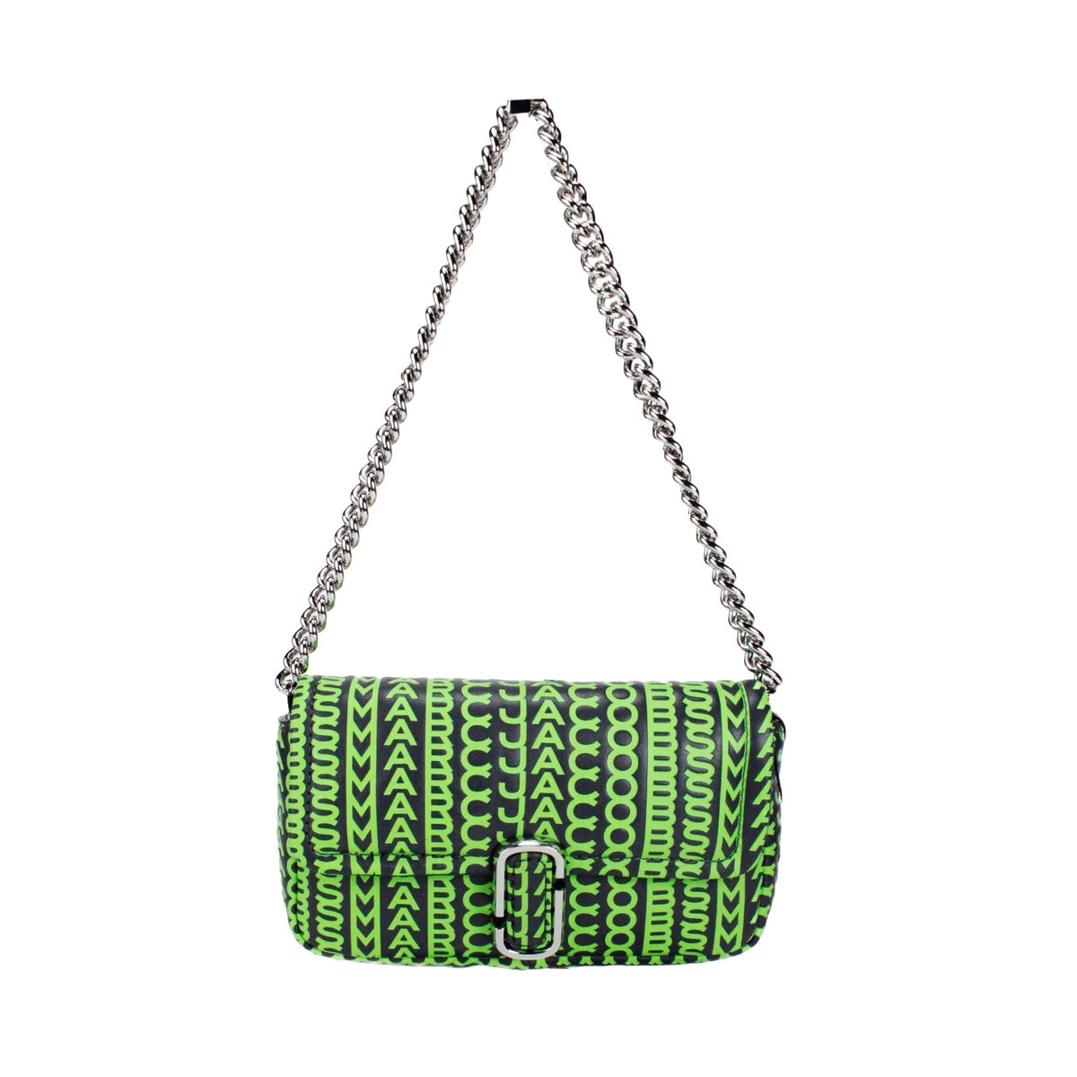 Marc Jacobs Neon Green The Monogram Leather J Marc Mini Shoulder Bag Crossbody
