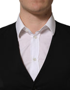 Dolce & Gabbana Black Wool Single Breasted Waistcoat Vest