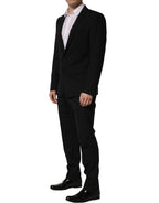 Dolce & Gabbana Black Wool Slim Fit Formal 2 Piece Men Suit