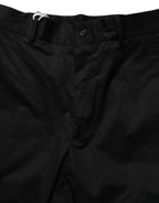 Dolce & Gabbana Black Cotton Tapered Leg Dress Trouser Pants