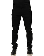 Dolce & Gabbana Black Cotton Stretch Skinny Men Denim Jeans