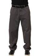 Dolce & Gabbana Dark Gray MidWaist Straight Men Trouser Pants