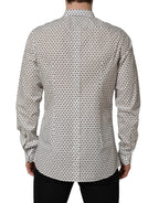 Dolce & Gabbana White Logo GOLD Long Sleeves Dress Shirt