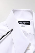 Dolce & Gabbana White MARTINI Long Sleeves Men Dress Shirt