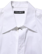 Dolce & Gabbana White Cotton Sleeveless Formal Dress Shirt