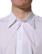 Dolce & Gabbana White Cotton Sleeveless Formal Dress Shirt