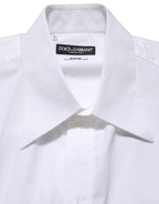 Dolce & Gabbana White Cotton Sleeveless Formal Dress Shirt