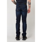 Gas Blue Cotton Slim Fit Jeans