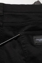 Dolce & Gabbana Black Cotton Stretch Skinny Men Denim Jeans