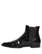 Dolce & Gabbana Black Chelsea Slip On Men Ankle Boots Shoes