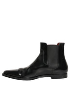 Dolce & Gabbana Black Chelsea Slip On Men Ankle Boots Shoes