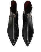 Dolce & Gabbana Black Leather Zipper Mid Calf Men Boots Shoes