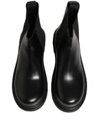 Dolce & Gabbana Black Chelsea Boots Leather Slip On Men Shoes