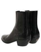 Dolce & Gabbana Black Leather Chelsea Mid Calf Boots Shoes